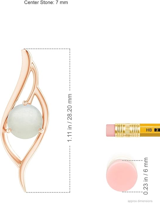 Angara Natural Moonstone Pendant for Women | Moonstone Angel Wing Bypass Pendant in 14K Solid Gold/Platinum With 18" Chain | Birthday, Anniversary, Gemstone Jewelry Gift