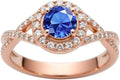 1.22 Carat (ctw) Round-Cut Halo Lab-Grown Sapphire/Lab-Grown Diamond/Moissanite Twisted Wedding Engagement Ring for Women 925 Sterling Silver/10K/14K/18K Real Gold Engagement Rings Jewelry(D Color, VVS Clarity), Size 3-14
