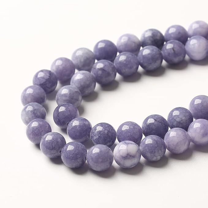 4mm 180pcs Natural Purple Angelite Stone Beads Lavender Gemstone Round Loose Beads for Jewelry Making DIY Bracelet Necklace Earrings 32" 2 Strands
