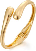 Chunky Gold/Silver Gold Cuff Bangle Bracelets for Women Trendy Hinged Cuff Open Wide Chunky Gold Bracelet Minimalist Bangle Jewelry Gift
