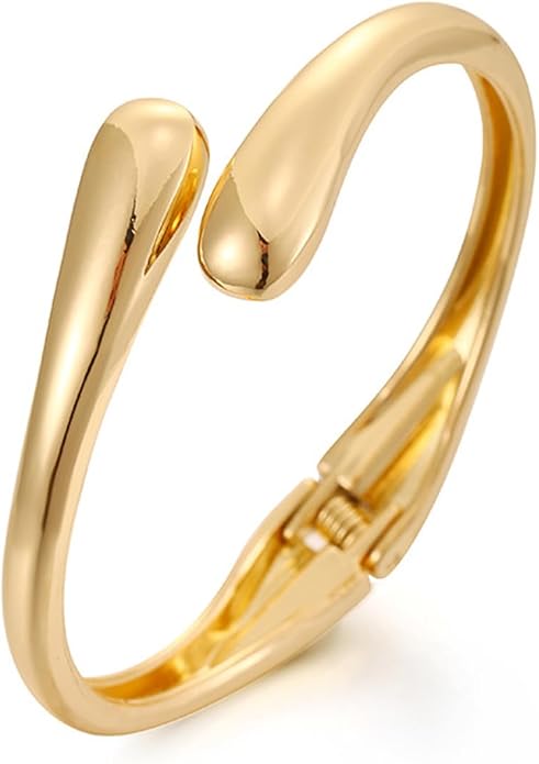Chunky Gold/Silver Gold Cuff Bangle Bracelets for Women Trendy Hinged Cuff Open Wide Chunky Gold Bracelet Minimalist Bangle Jewelry Gift