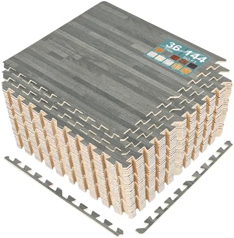 Sorbus Wood Grain Floor Tiles Foam Mat EVA Interlocking Mats Tile 3/8-Inch by Sorbus