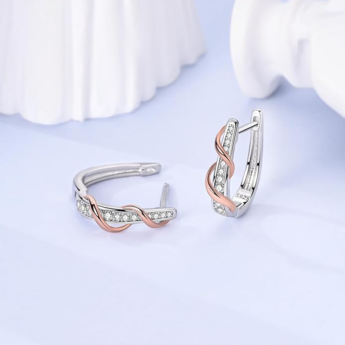 NARMO Earrings for Women 925 Sterling Silver Heart Hoops Small Colorful Rainbow Hoop Earrings Huggie Earrings
