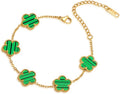18K Gold-Plated Four Leaf Clover Bracelet for Women,Adjustable lucky Bracelet Set Jewelry Gift-Hypoallergenic Charm for Birthdays, Wellness & Daily Wear