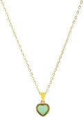 Cute Gold Heart Necklace for Women,18k Gold Plated Cubic Zirconia Charm Necklaces,Stainless Steel Women's Heart Stone Pendant Necklace for Women,16-18 Inches Adjustable Chain,Trendy Jewelry Gifts