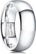 King Will Tungsten Carbide Wedding Band for Men Women Promise Rings for Couples Domed High Polish