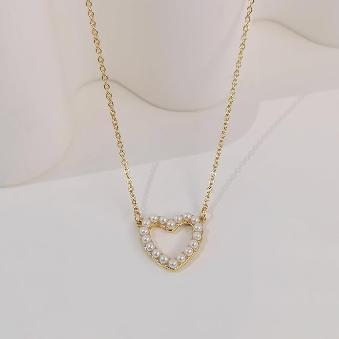Zeffy Pearl Necklace 4MM/6MM/8MM Dainty Round Imitation Pearl Choker Necklace Wedding Pearl Necklace Delicate Jewelry for Women Simple Bridesmaid Jewelry Gifts