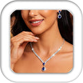Aukmla Rhinestone Wedding Jewelry Sets Bridal Necklaces and Earring Set Prom Jewelry for Brides and Women