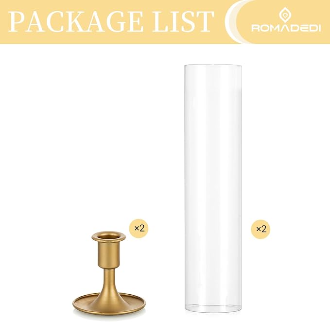 Romadedi Hurricane Candlestick Holders Gold, Taper Candle Holder, Matte Gold - Image 7