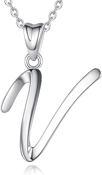 EUDORA Sterling Silver Initial Necklaces for Women, Classic 26 Letter Neckless Gifts for Girls, Sister, Mother Daughter, 18 inch Chain