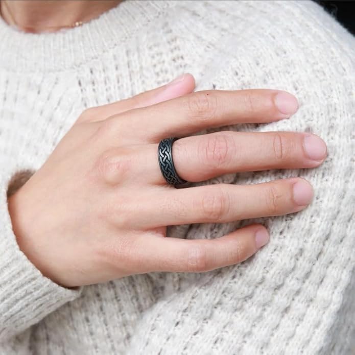 Knot Theory Celtic Butterfly Sailor Infinity Silicone Ring for Men Women - Breathable Dual Layer Comfort Fit 6mm Bandwidth