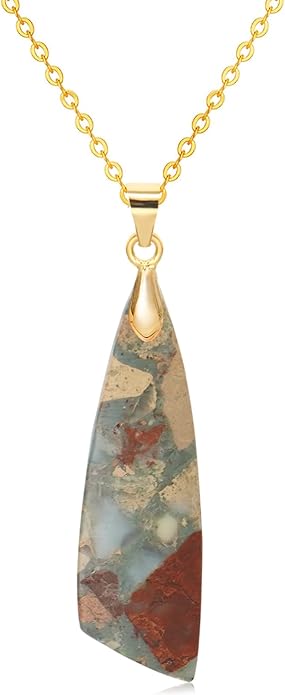 Nature Stone Necklaces for Women Boho Pendant Necklace 18K Gold Chain Necklaces