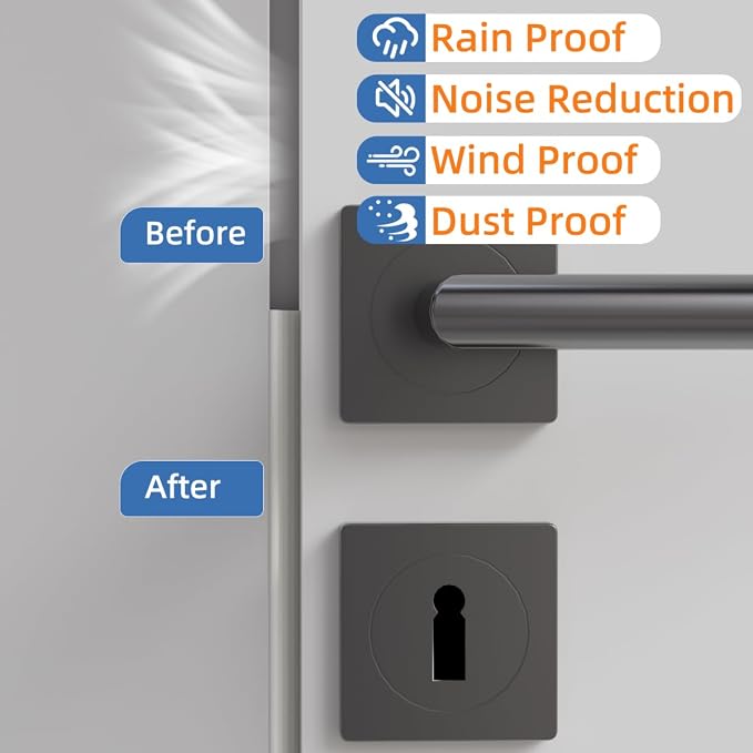 Kneelisa Wedge-Shape Window Weather Stripping Door Frame Seal 196” White | - Image 5