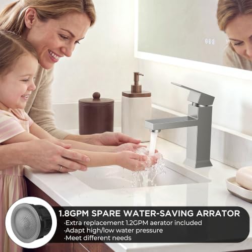 FORIOUS Bathroom Faucet 1 Hole Single Handle Vanity Faucet Brushed Nickel - Image 4