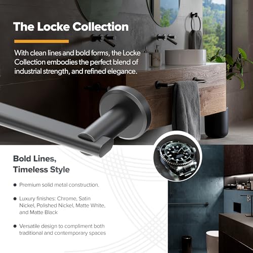 Gatco 5473 Locke Single Post Toilet Paper Holder, Polished Nickel - Image 6