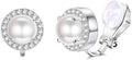 Aloha Earrings Round Halo Crystal Clip On Stud Earrings