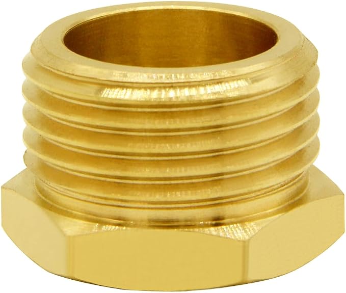 Joywayus Garden Hose Hex Bushing Reducer 1/4" NPT Female x 3/4" GHT Male | Cast - Image 5