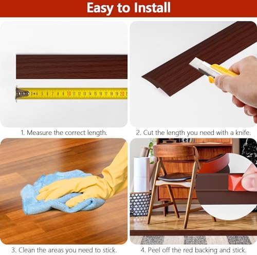 10Ft Floor Transition Strip Self Adhesive Carpet to Tile Floor Edging Trim PVC - Image 5