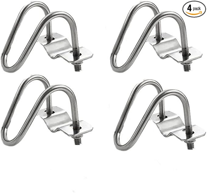 4 Pack Cross Pipe Clamp for OD 3/4'' EMT Tube Clip Double U-shaped Screw Bolt by Unknown