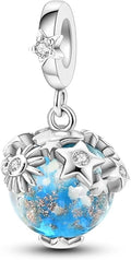 Parmuz 925 Sterling Silver Charm for Bracelet Necklace Dangle Love Mom Ocean travel Butterfly Party Charm Beads Pendants DIY Jewelry for Women