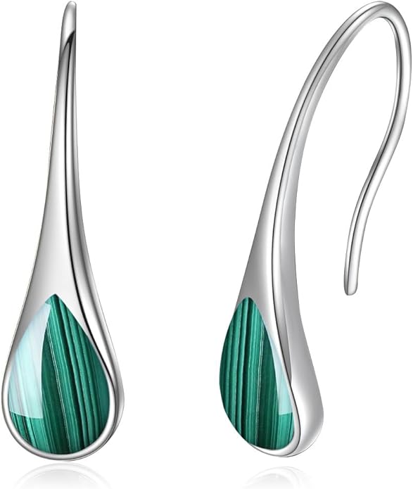 925 Sterling Silver Small Pear-Shaped Modern Style Hook Earrings with Crystals from Austria