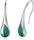 925 Sterling Silver Small Pear-Shaped Modern Style Hook Earrings with Crystals from Austria