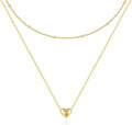 Zeffy Dainty Gold Heart Necklace for Women Trendy 14K Gold/Silver Plate Cute Heart Pendant Choker Necklaces Gold Love Heart Chain Necklace for Women Dainty Gold Jewelry Gifts for Women