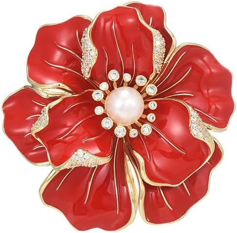 Red Rose Flower Brooches and Pins for Women Costume Jewelry Brooch Pins Broches Jewelry for Women Elegant Lady Pin
