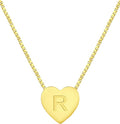 YL Initial Necklace 925 Sterling Silver Heart Letter Pendant A-Z Alphabet Cubic Zirconia Jewelry for Women