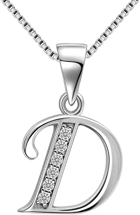 Aurora Tears Letter Necklace Initial 925 Sterling Silver Alphabet Pendant Crystal Name Gift Women Cubic Zirconia Jewelry