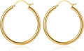 Gold Earrings for Women Girls,14K Gold Plated Hoop Earrings with 925 Sterling Silver Post Cubic Zirconia Stud Earring Huggie Hoops Earrings