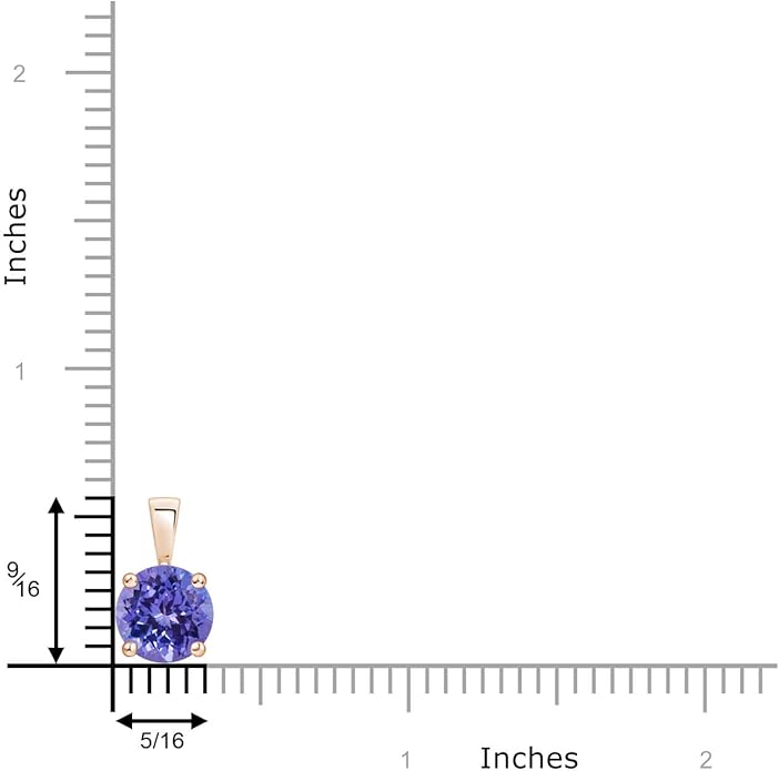 Angara Natural Tanzanite Solitaire Pendant for Women | Round Tanzanite Solitaire Pendant Necklace in 14K Solid Gold/Silver/Platinum With 18" Chain | December Birthday, Gemstone Jewelry Gift