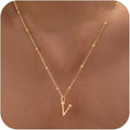 Valentines Gifts for Her Women - Initial Necklaces for Women Dainty 14k Gold Plated A-Z Letter Pendant Name Necklaces Cute Charm Choker Fashion Accessories Non Tarnish Trendy Jewelry Gift