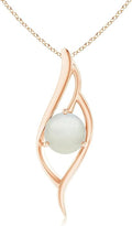 Angara Natural Moonstone Pendant for Women | Moonstone Angel Wing Bypass Pendant in 14K Solid Gold/Platinum With 18" Chain | Birthday, Anniversary, Gemstone Jewelry Gift