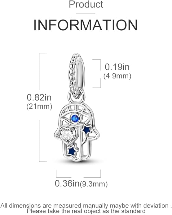 NARMO S925 Sterling Silver Charms Hamsa Charm for Pandora Bracelets Cross Charms for Bracelets Perfume High Heels Dangle Charms Silver Charms for Women