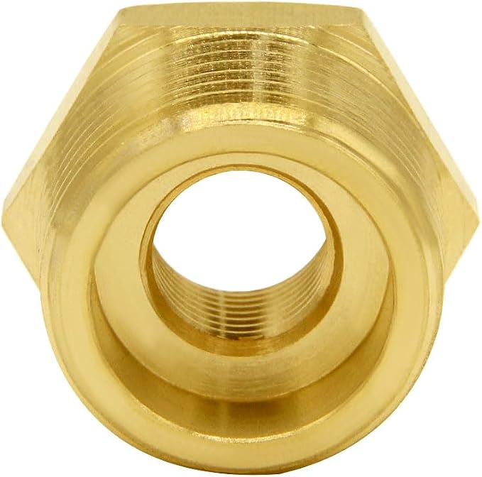 Joywayus 2Pcs Brass Reducing Hex Bushing 3/4" NPT Male to 1/4" NPT Female | - Image 3