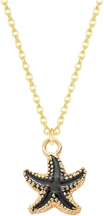 Dreuyet Starfish Necklaces for Women Dainty Alloy Enamel Ocean Starfish Pendant Necklaces Cute Tiny Summer Beach Necklace Jewelry Gifts for Best Friend
