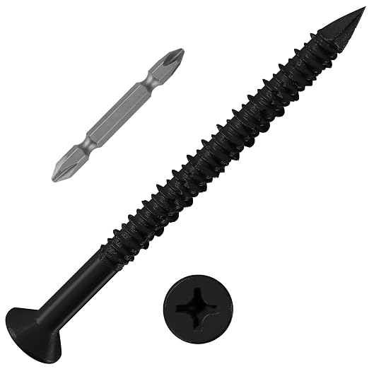 WenSilon 3/16" x3-1/4 Black Concrete Screw Anchor Black Flat Head by Wensilon