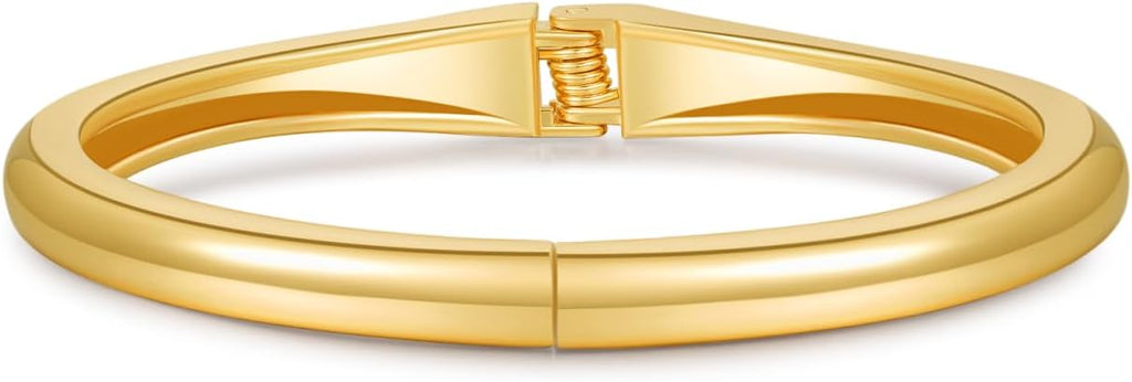 Chunky Gold/Silver Gold Cuff Bangle Bracelets for Women Trendy Hinged Cuff Open Wide Chunky Gold Bracelet Minimalist Bangle Jewelry Gift