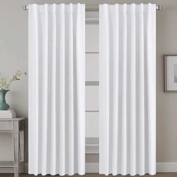 H.VERSAILTEX White Curtains Thermal Insulated Window Treatment Panels Room by HVERSAILTEX