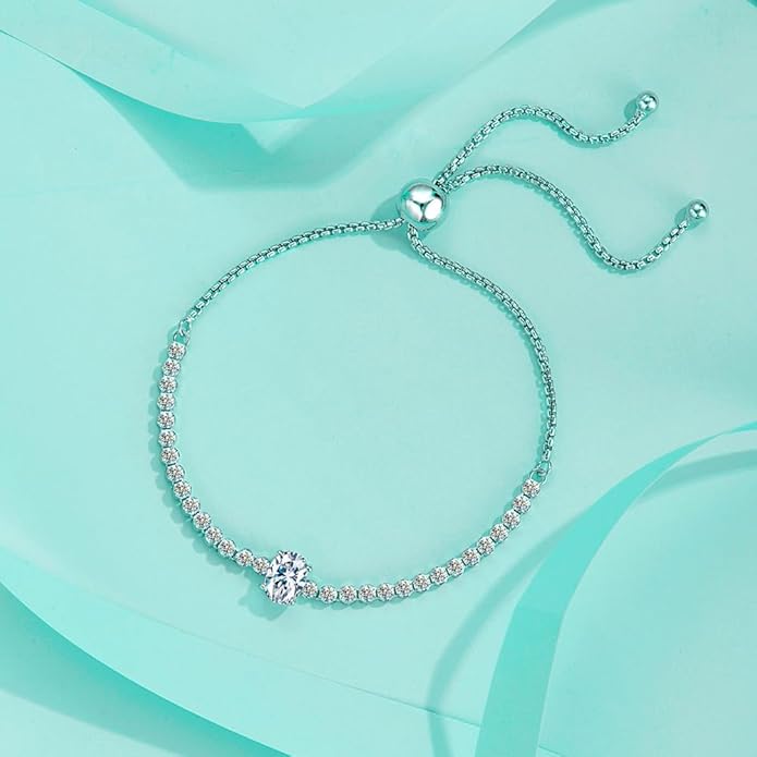 14K Gold Adjustable Diamond Bracelet for Women | Round/Oval/Princess Cut D-Color VVS1 | Ideal Gift for Birthdays & Special Events