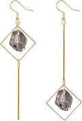 Mismatch Asymmetry Colorful Glass Drop Dangle Earrings-Simplicity Fashion Geometric Abstract Earrings for Women