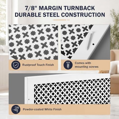 Lewtemi 2pcs 30"w x 6"h x 7/8" Thick Heavy Duty Steel Return Air Grille - Image 3