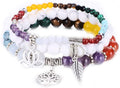 UEUC Tree of Life Yoga Healing Stone Bracelets,Multilayer Lotus Chakra Stone Reiki Bracelet Sets,Anxiety Crystal Natural Stone,for Women Stress Relief