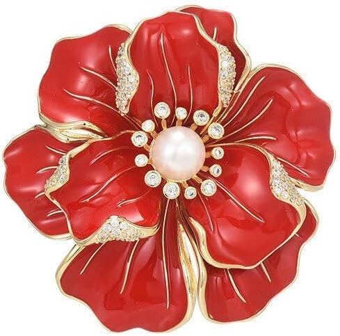 Flower Brooch Pin - Rhinestone Flower Pin 18k Gold Plated - Thanksgiving Day, Birthday, Wedding Gifts for Mom, Wife