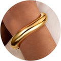 2Pcs Bangle Bracelets for Women Gold Arm Cuff 14k Gold Plated Chunky Gold Bangle Set Hinged Cuff Bracelets Trendy Arm Cuff Jewelry for Women