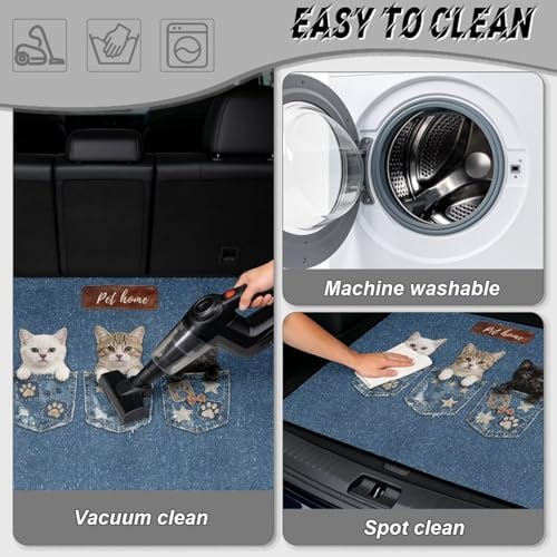 Funny Cat Print Heavy Duty Cargo Mat Racing Trunk Mat Universal Waterproof - Image 5