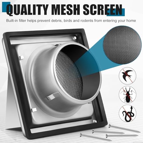 Gisafai 6 Inch Dryer Vent Cover Outdoor - Image 3