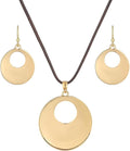 Madison Tyler Gold Plated Jewelry Set for Women | Silver Teardrop Pendant Necklace Trendy | Long Necklace with Snake Chain | Fashion Dangle Earring Set