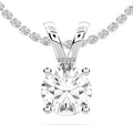 14K Yellow/White Gold Pendant Necklace With 0.50-1.00 TCW Lab Grown Diamond in Pear/Round Shape (E-F Color, VVS-VS), Adjustable Length from 15"-16.5", IGI Certified, Necklaces For Women, Gift For Her